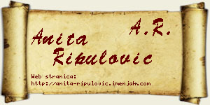Anita Ripulović vizit kartica